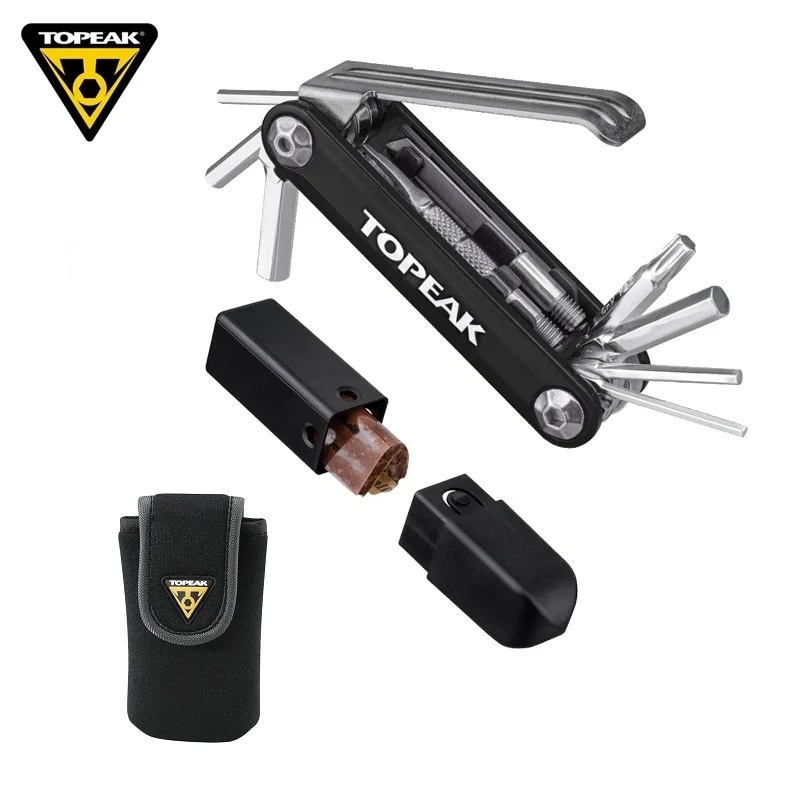 

Topeak 11 Function Bicycle Repairing Mini Tools Road Cycling Tubeless Tire Repair Tool Kit MTB Torque Wrench Allen Bits Tool Set