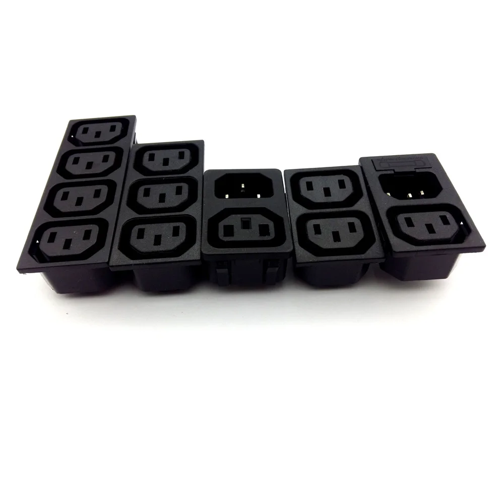 Supply Black Copper 10A 250V IEC-C13/C14 2 / 3 / 4 Jack PDU chassis server desktop socket universal electrical AC power socket