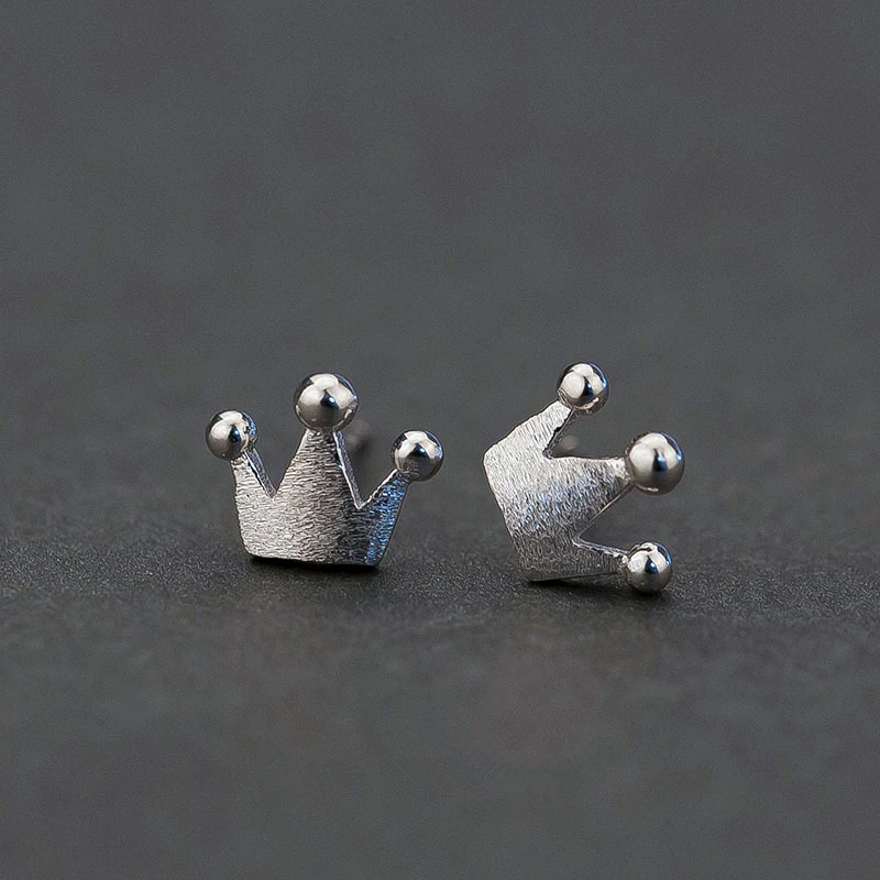 925 Sterling Silver Crown Stud Earrings For Women Gift Sterling-silver-jewelry Pendientes Mujer Female Pendientes Brincos