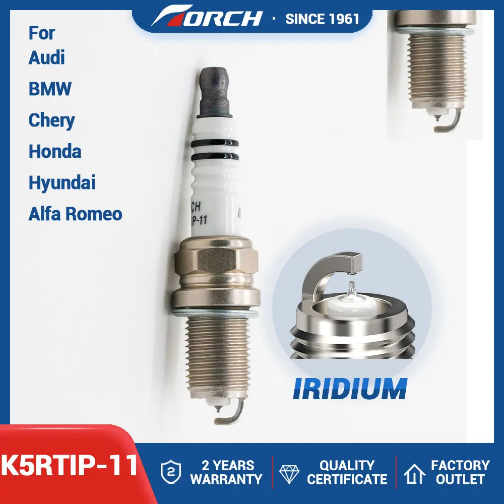 1PCS Iridium Platinum Spark Plug TORCH K5RTIP-11 Replace for IFR5E11D Autolite APP3924DP2 Denso VK16 VK16PRZ11 KIA 27410-37100