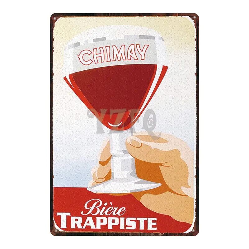 Orval Chimay Westmalle Chouffe Metal Tin Sign Vintage Plate For