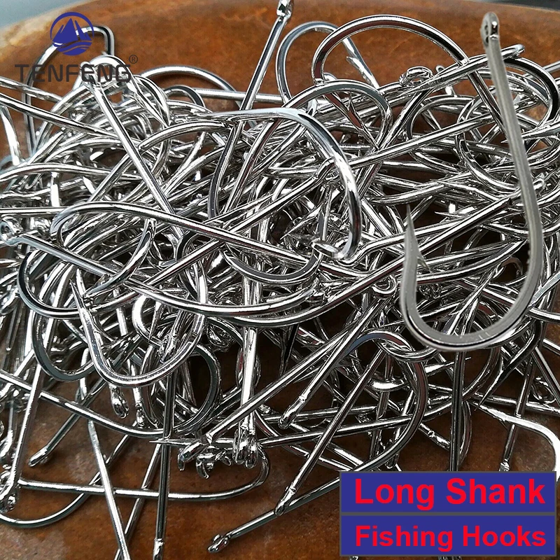 

1000-6000pcs/lot Wholesale Bulk Fishhook Long Handle Eyed Hole Barbed Hook Hippocampus Pomfret Perch Fishing Tackles Pesca Peche