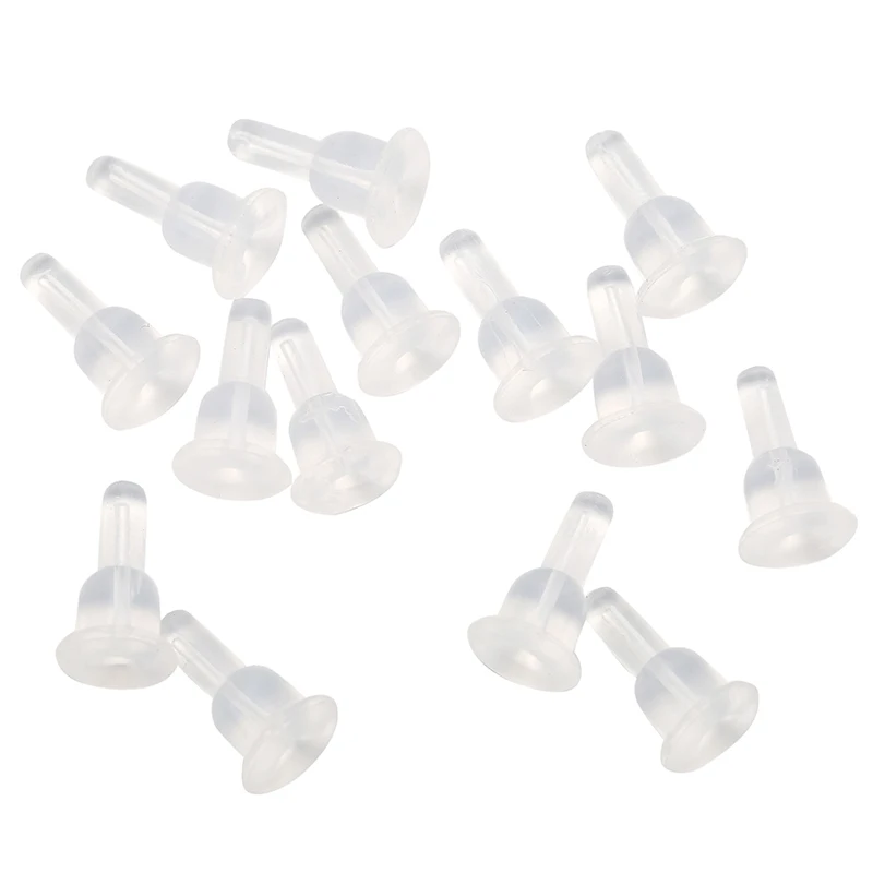 

50pcs Hypoallergenic Earring Back Stoppers Silicone Rubber Ear Plug Blocked Caps Backing Support For DIY Jewelry Earrings Making