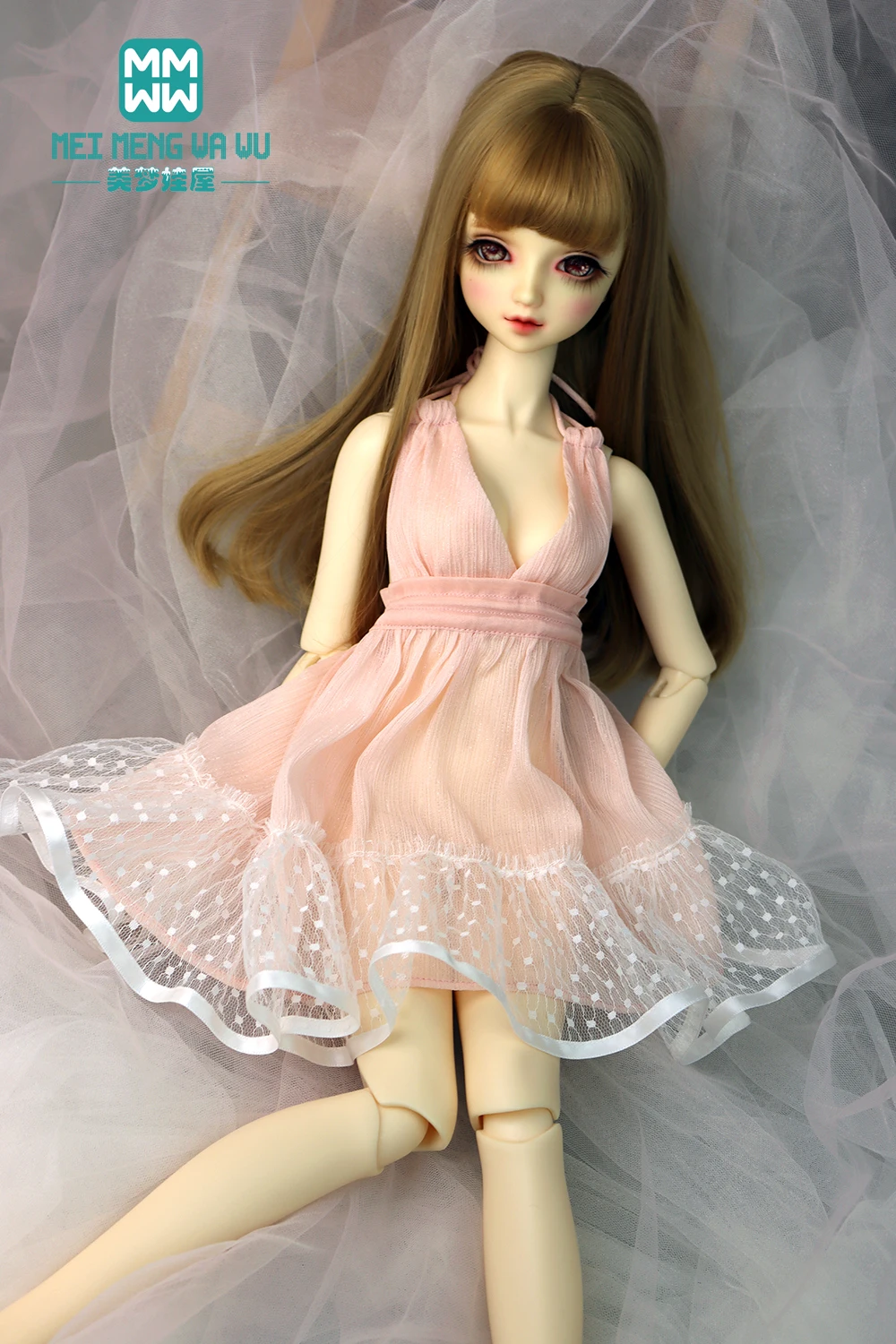 Vêtements de poupée BJD DD SD, poupée articulée, à la mode, robe dos nu, jupe à bretelles, cadeau pour fille, 1/3