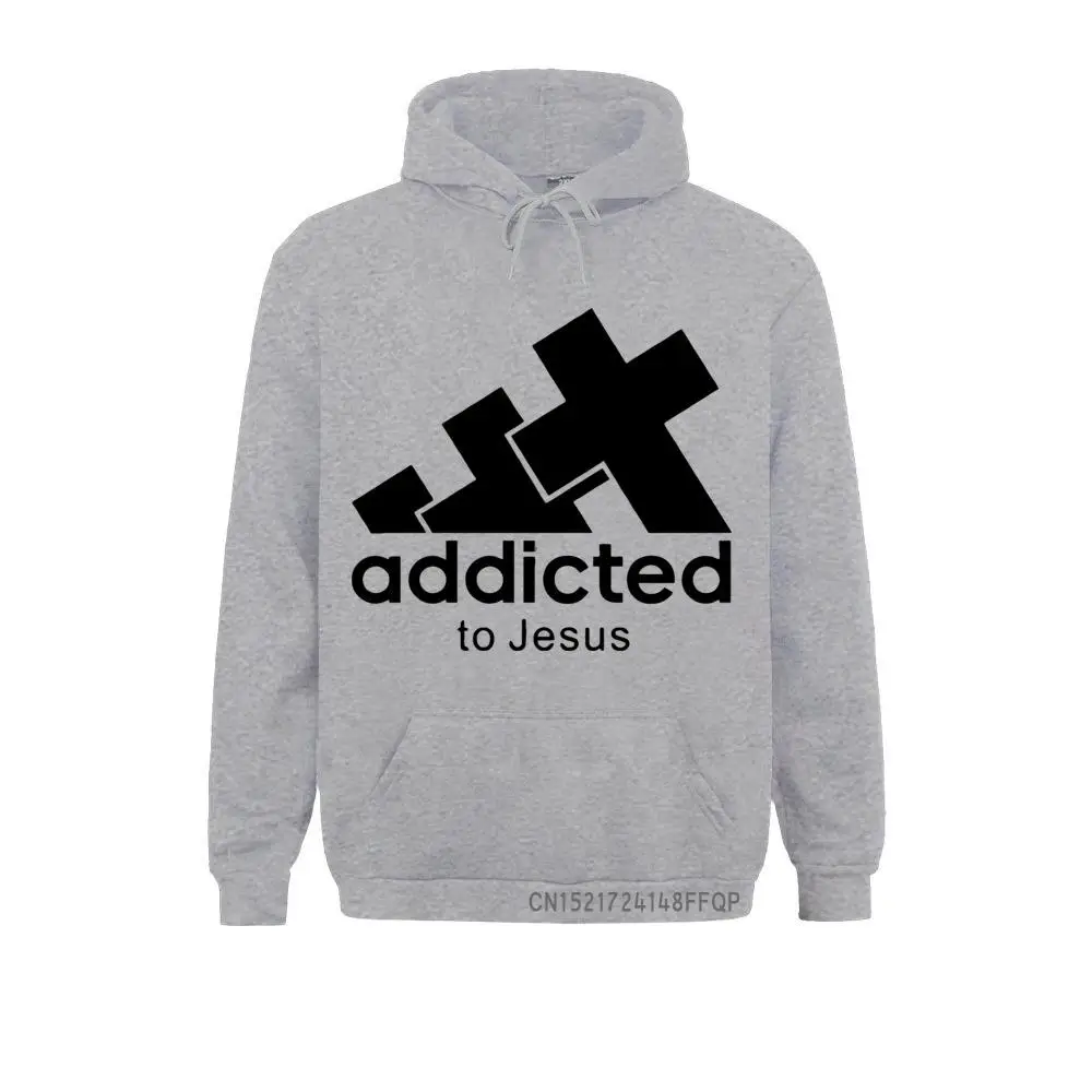 New Addict To Jesus Pullover Winter Men Pocket Sweatshirt Cool Christian Man Hoodie Street Style Guys Clothing Printed