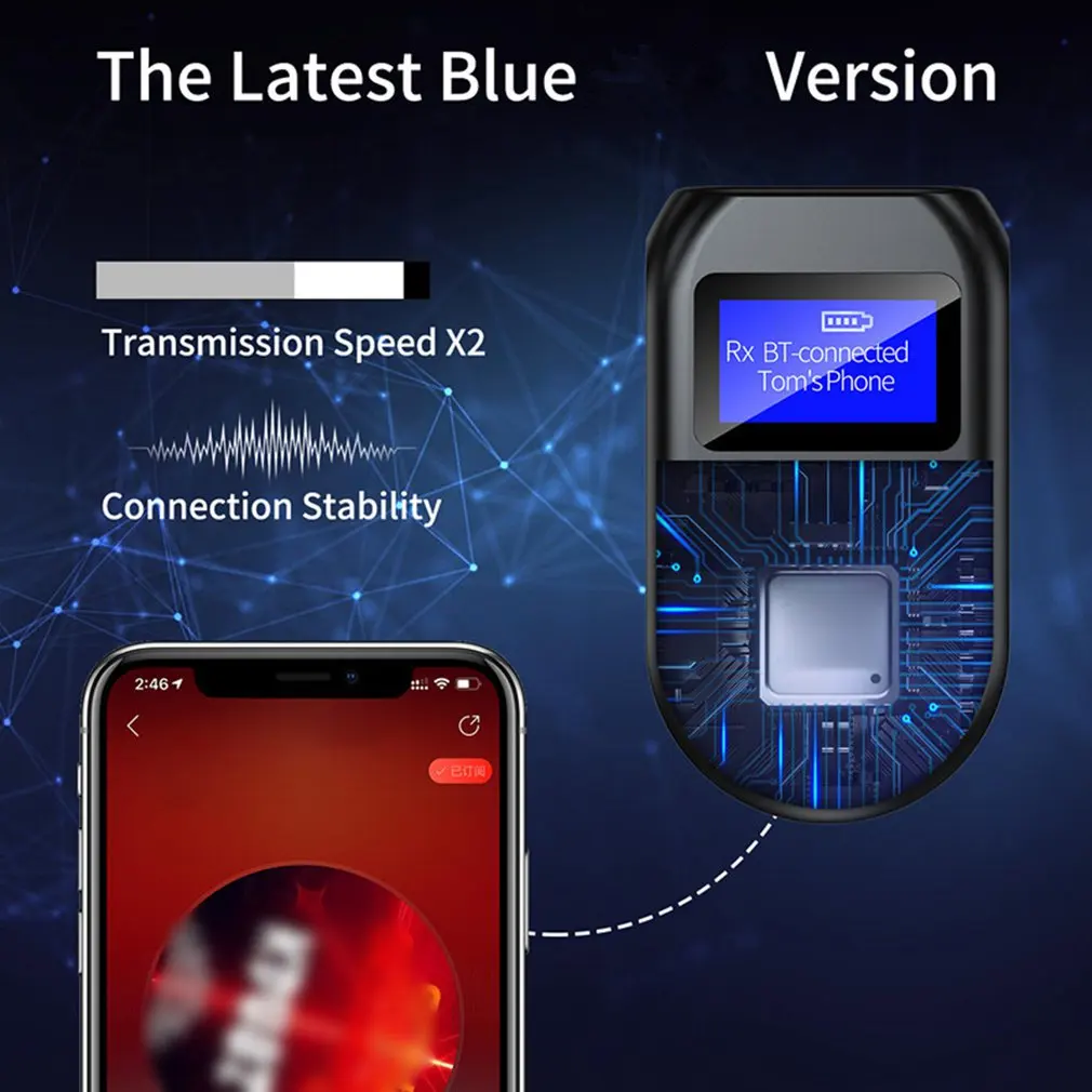 Trasmettitore e ricevitore Wireless visibili con schermo LCD adattatore Audio 5.0 per TV PC Car Home Stereo System