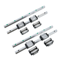HLTNC HGR20 HGR15 Square Linear Guide Rail 4pcs HGH20CA HGW20CC HG15 Steel Flang Slider Block Carriages For CNC Router Engraver