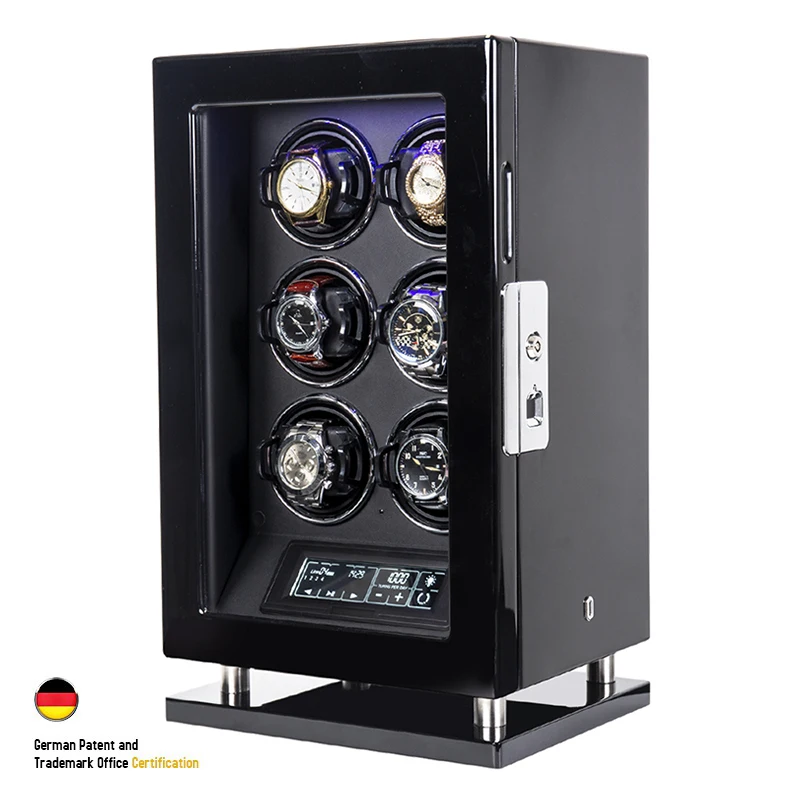 luxury Brand Automatic Watch Winder Fingerprint Unlock Watch Winding Quiet Smart Remote Control Touch Screen Watches Storage Box
