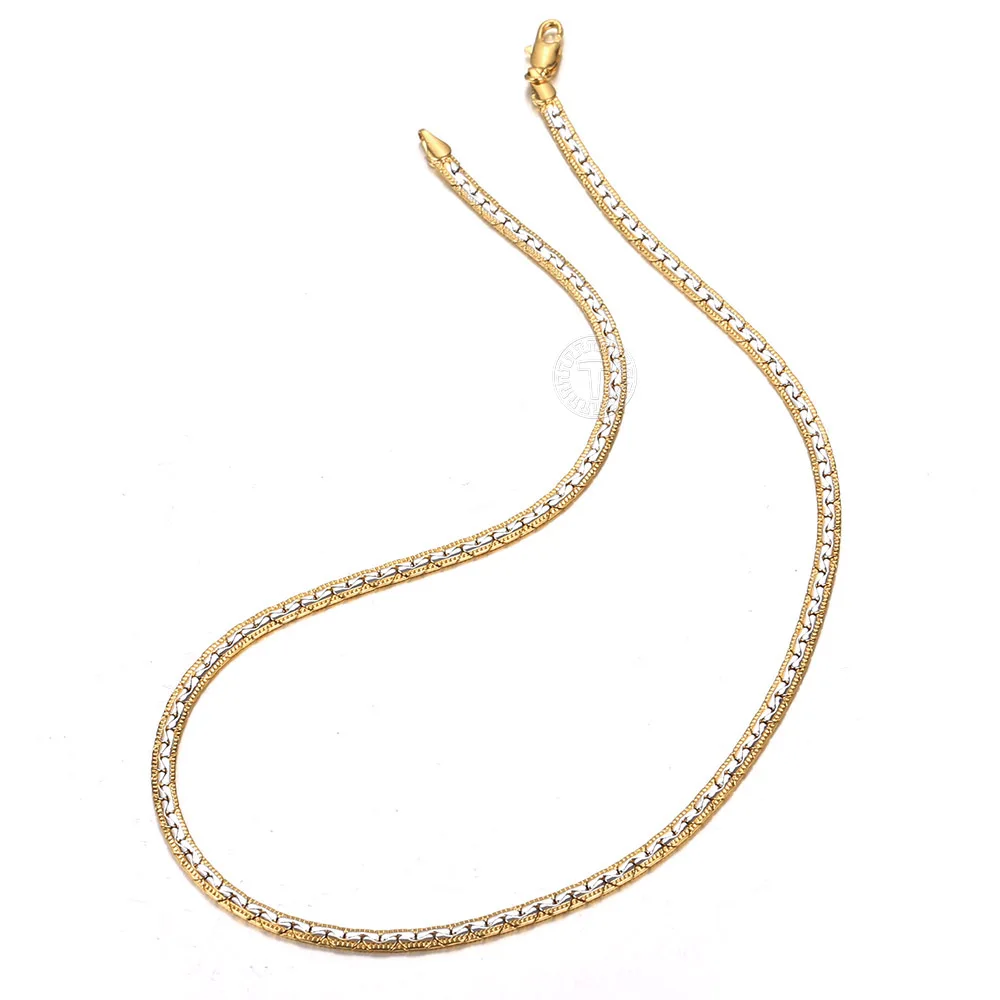 4mm Gold Filled Necklace For Women Men Mix Silver Color Small Rolo Cashew Snake Chain Necklaces Unique Jewelry Wholesale GN496