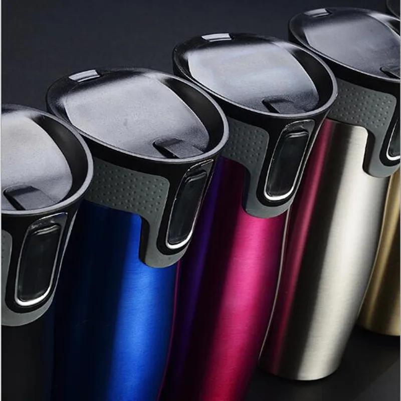 450 ml Stainless Steel Double Wall Travel Mug Leak proof Thermos Mug Coffee Cups Car Vacuum Insulaltion Thermal Water Bottle