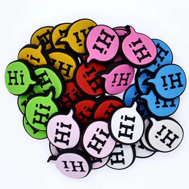 50 Pcs Colorful Words Cheer Up/Hi/Hello/OK/Love/Thumb Up/Love You Shoe/Bracelet Decorations Accessory