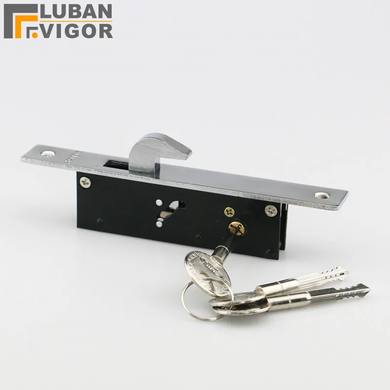 Aluminum alloy sliding door Hook lock Stealth Mortise lock For Wooden door Framed glass door Cross key strong  durable