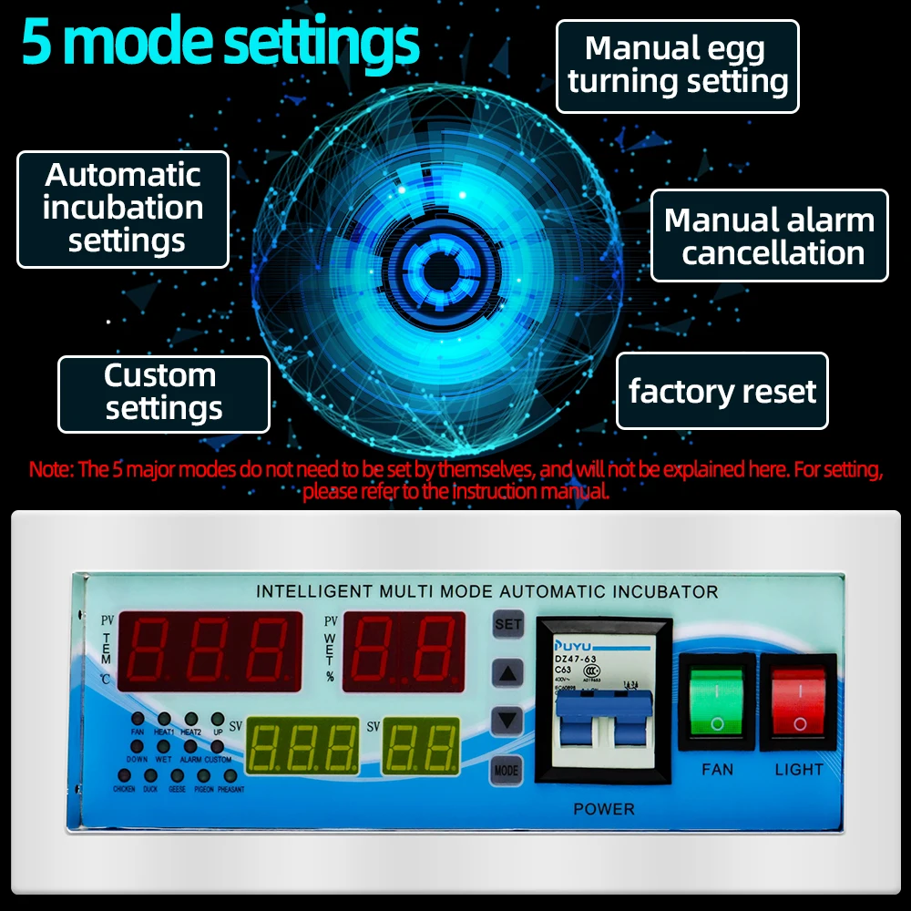 XM-18E Egg Incubator Digital Automatic Thermostat Controller Duck Goose Bird Egg Incubator Mini Egg Incubator Control System