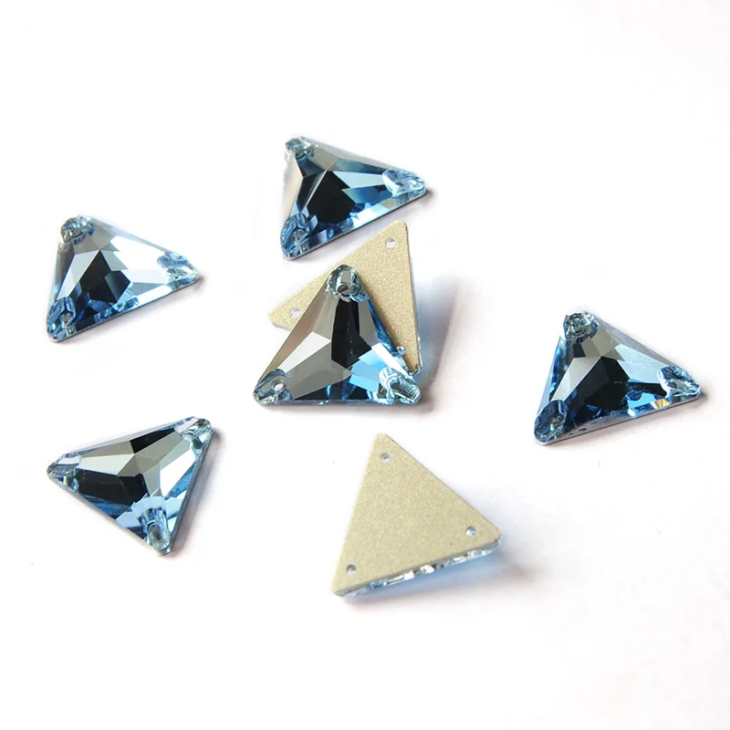 Rhinestone Triangle Flat Back Crystal Glass NO Hotfix Sew on Rhinestones Crystal for Decoration Dress Clothing Jewel Accessorie