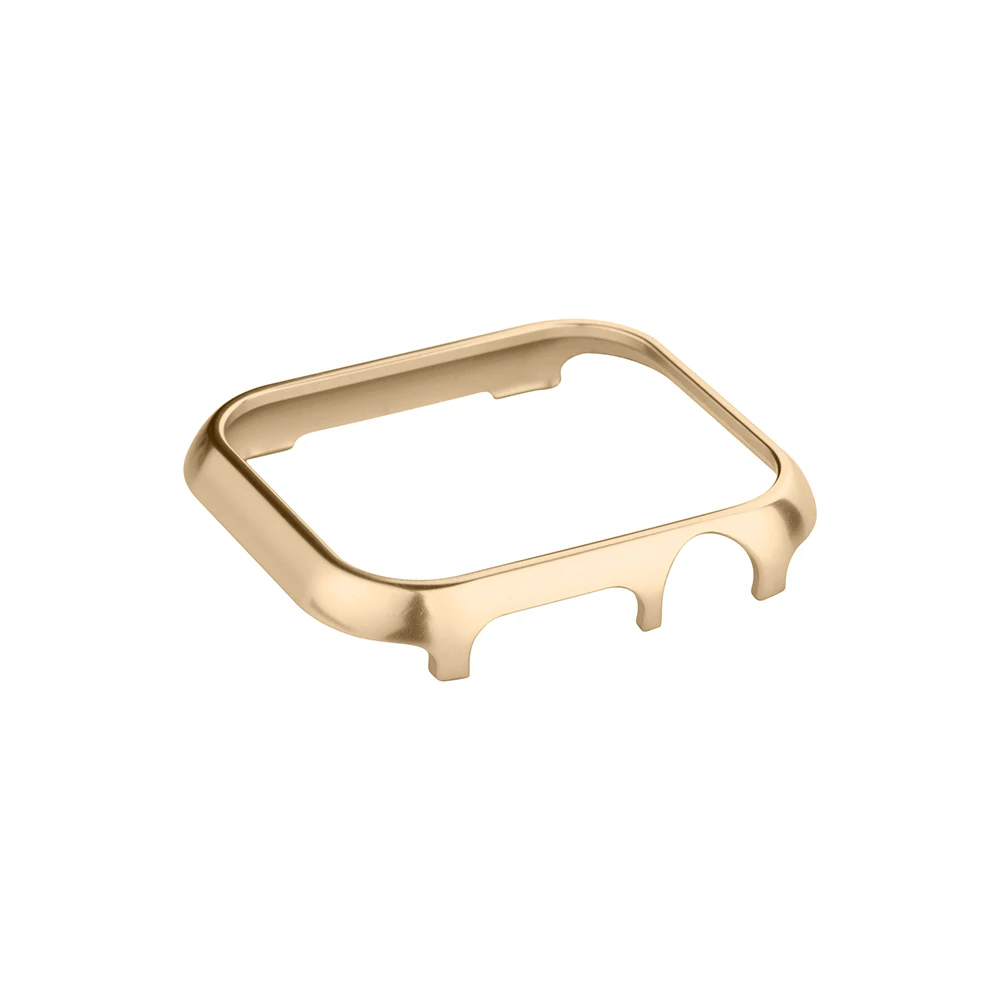 Akcesoria do etui Apple Watch 45mm 44mm metalowy zderzak osłona ochronna rama do iWatch SE Series 7/6/5/4 obudowy aluminiowe złoto
