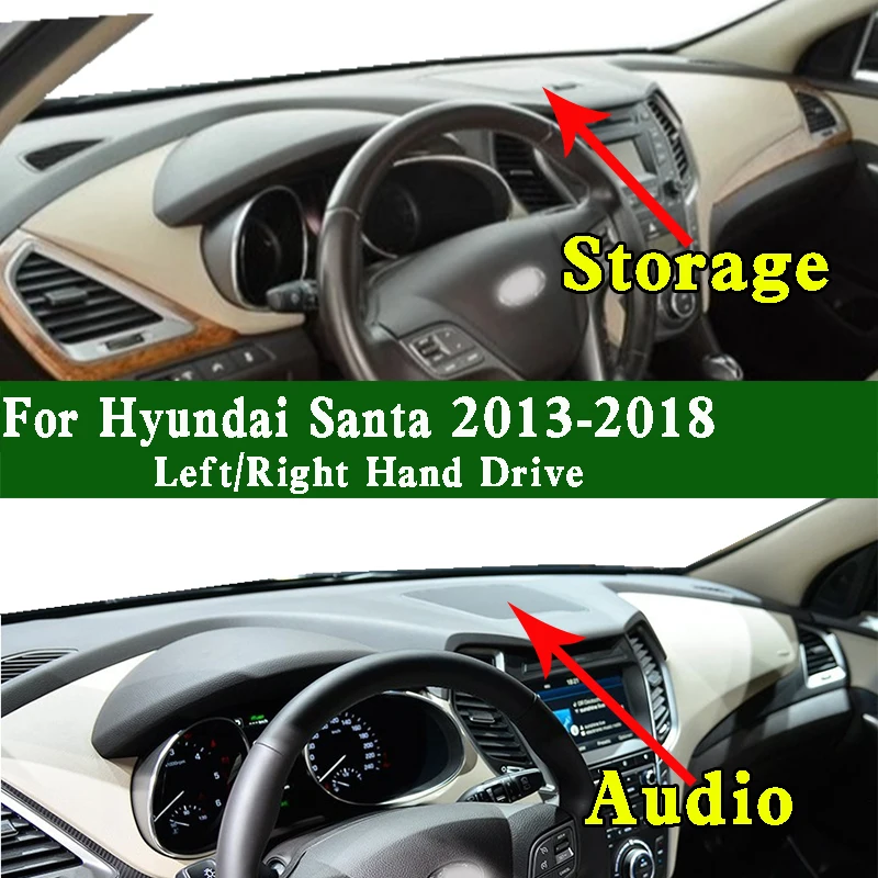 

For 2013-2018 Hyundai Santa Fe Santafe IX45 Dashmat Dashboard Cover Instrument Panel Sunscreen Protective Pad Dash Mat Ornaments