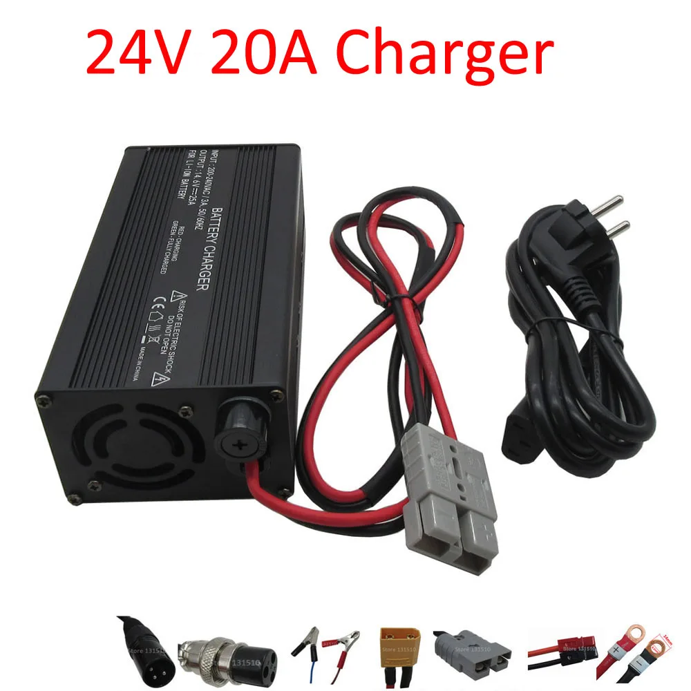 

600W 24V 20A Smart Charger 29.4V 29.2V 24 Volt For Motorcycle Forklift RV LiFePO4 Lithium Lead Acid Battery Fast Charger