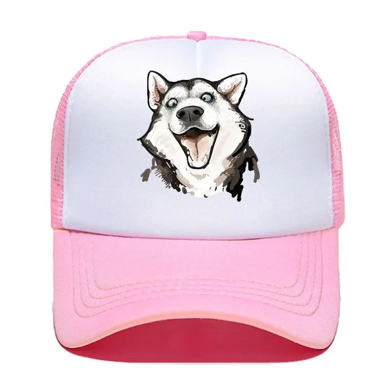 2020 New Dog Erha Husky funny Print Baseball Cap Casual Men Women Parent-child Hats Mesh Visor Outdoor Adjustable Sun Hat