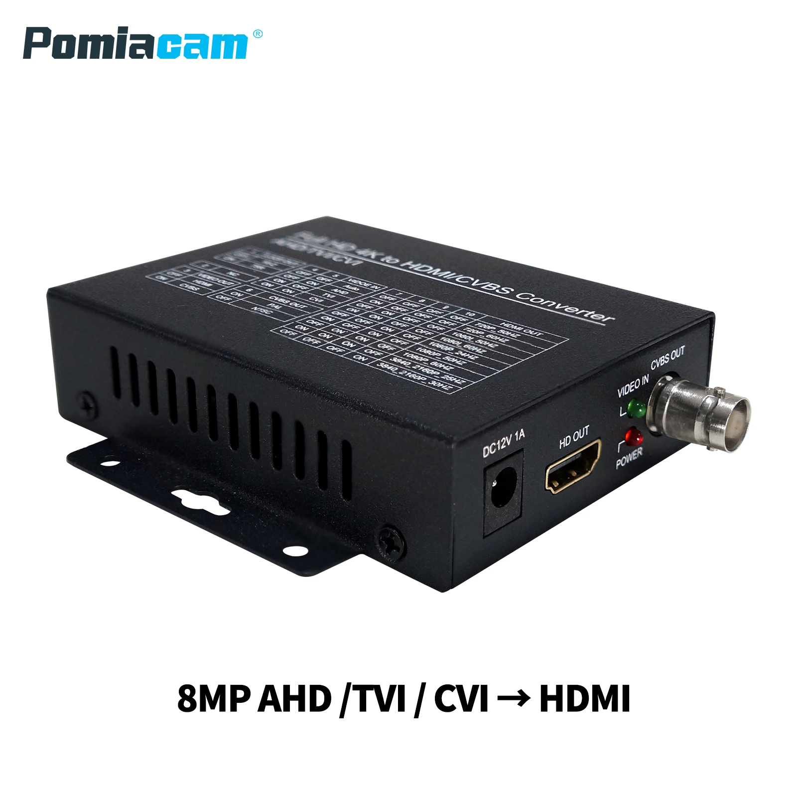 HDC-4K 4K to HDMI CVBS convertor 8MP AHD TVI CVI to  4K HDMI output CVBS output , CVBS out,  Loop put, CVBS to HDMI