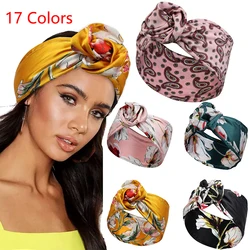 Golden Velvet Wire Headbands for Women Turban Stretch Bandana Knot Headwrap Amoeba lily Print Hairband Hair Accessories Headwear