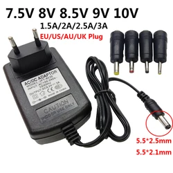 Adaptador de corriente de 7,5 V, 8,5 V, 9V, 10 V, CA, CC, 1.5A, 2A, 2.5A, 3A, Adaptador Universal 7,5, 8,5, 9, 10 V, transportador de voltios