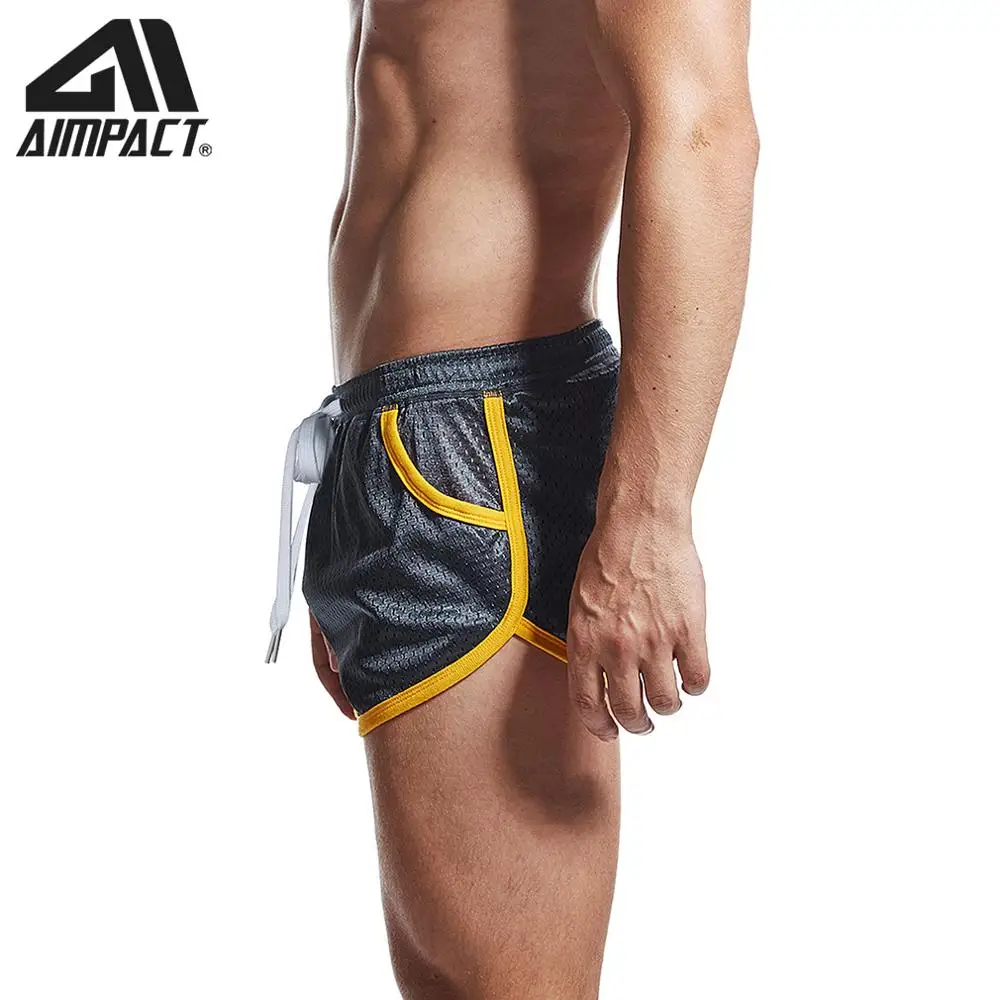 AIMPACT 2024 Athletic 3 Inch Booty Shorts Workout Gym Sexy Swimwear for Men Marathon Running Sleepwear AM2803