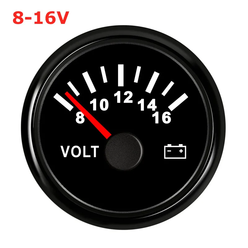 Custom 52 mm Marine Voltmeter Volt Meter Gauge 8-16 Volts For Car Motorcycle Red Backlight 12V 24V fit for BMW e60 For Audi A4