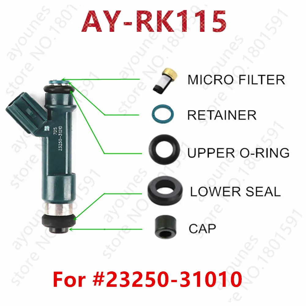 40pieces/set Top Feed IMP Fuel injector repair kit For Toyota 4Runner Tacoma Tundra 4.0L 23250-31010 23250-0p030(AY-RK115)