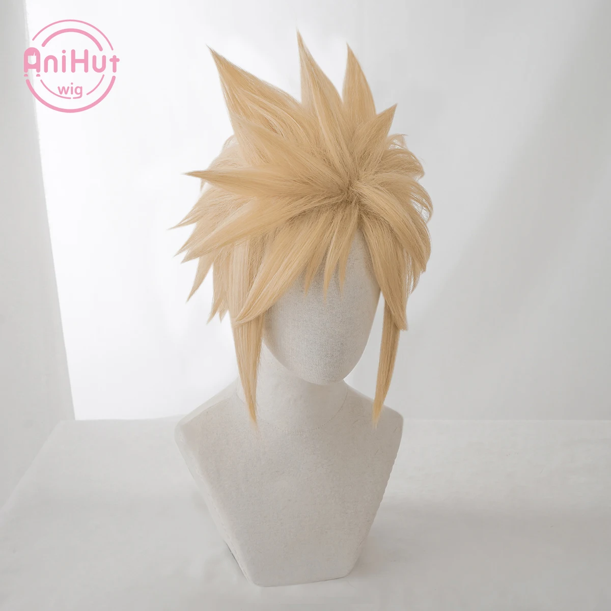 【AniHut】 Cloud Strife Peruka Final Fantasy VII Remake Cosplay Blond Syntetyczne Włosy Żaroodporne Chmura Cosplay