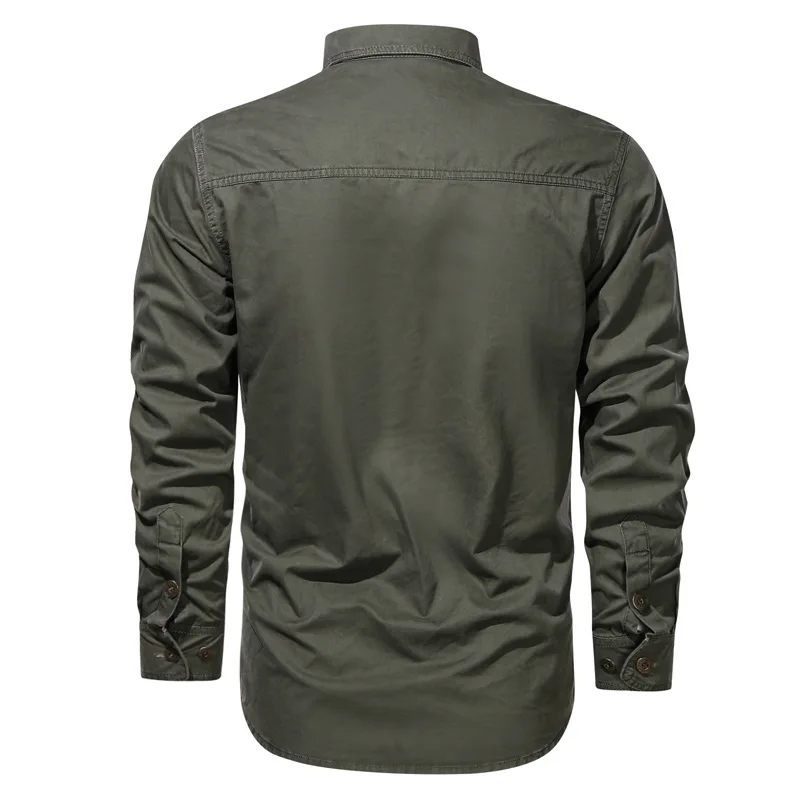 Mới Áo Sơ Mi Nam 5XL 6XL Nam Overshirt Quân Sự Năm 2020 Áo Thun Cotton Nam Thương Hiệu Quần Áo Giải Trí Áo Sơ Mi Áo AF1388