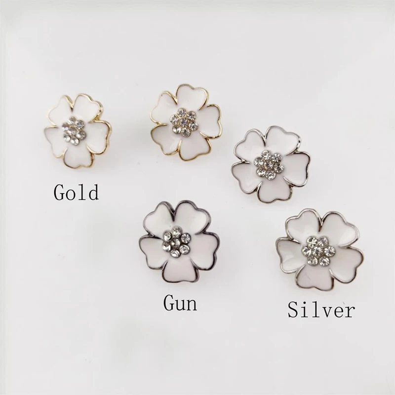 19mm Border Flower Rhinestone Garment Rivets Bracelet Cap Stud Leather Craft Bag Hat Belt Shoe Jeans Wallet Chocker Accessories