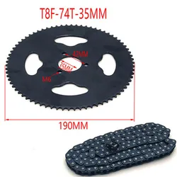 T8F 136 links Chain 74T 35mm Rear Sprocket  For 43cc 49cc Minimoto Moped Scooters 2 Stroke Engine Pocket Bike Mini Quad ATV