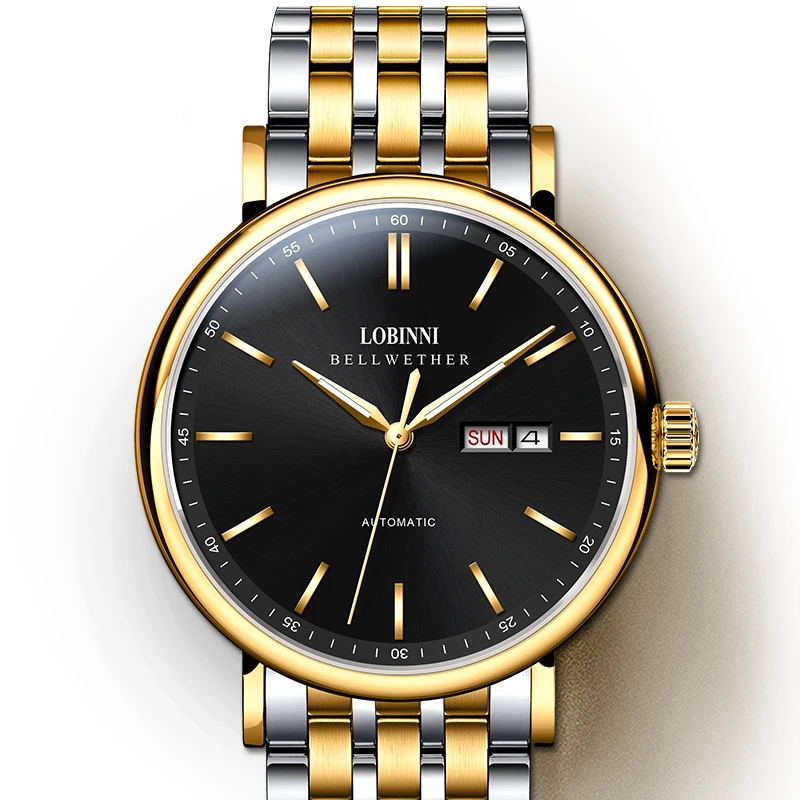 

Мужские часы LOBINNI Japan MIYOTA, автоматические, механические, люксовые, с сапфировым стеклом, водонепроницаемые до 50 м, с люминесцентными стрелками, модель L12025M-1