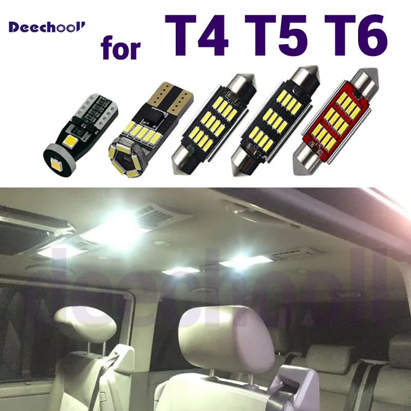 

LED Canbus Footwell +License Plate + Interior Overhead Lights Kit for VW Volkswagen T4 T5 T6 Multivan Caravelle Transporter