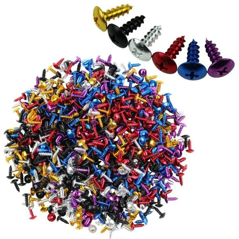 20pcs M5X14mm aluminum colorful self tapping  bike bolts kit fastener clips screw motocross accessories motorcycle screw