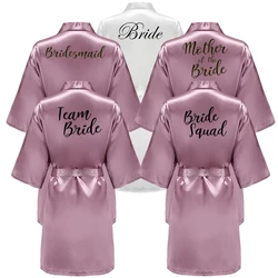 Nieuwe Badjas Bruid Satijn-Zijden Gewaad Vrouwen Bridal Party Zus Team Moeder Douche Gift Bruidsmeisje Bruiloft Korte Gewaden