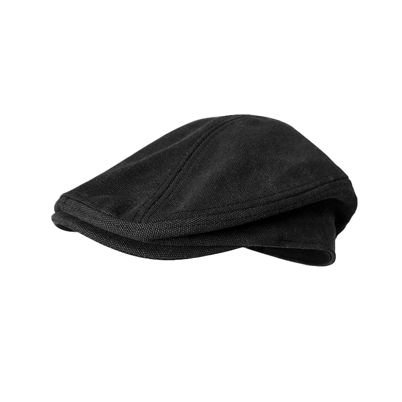 Spring And Summer Casual Men Flat Summer Cotton Beret Hat Woman Dark Blue Dark Grey Breathable Cap Duckbill Driving Hats BLM327