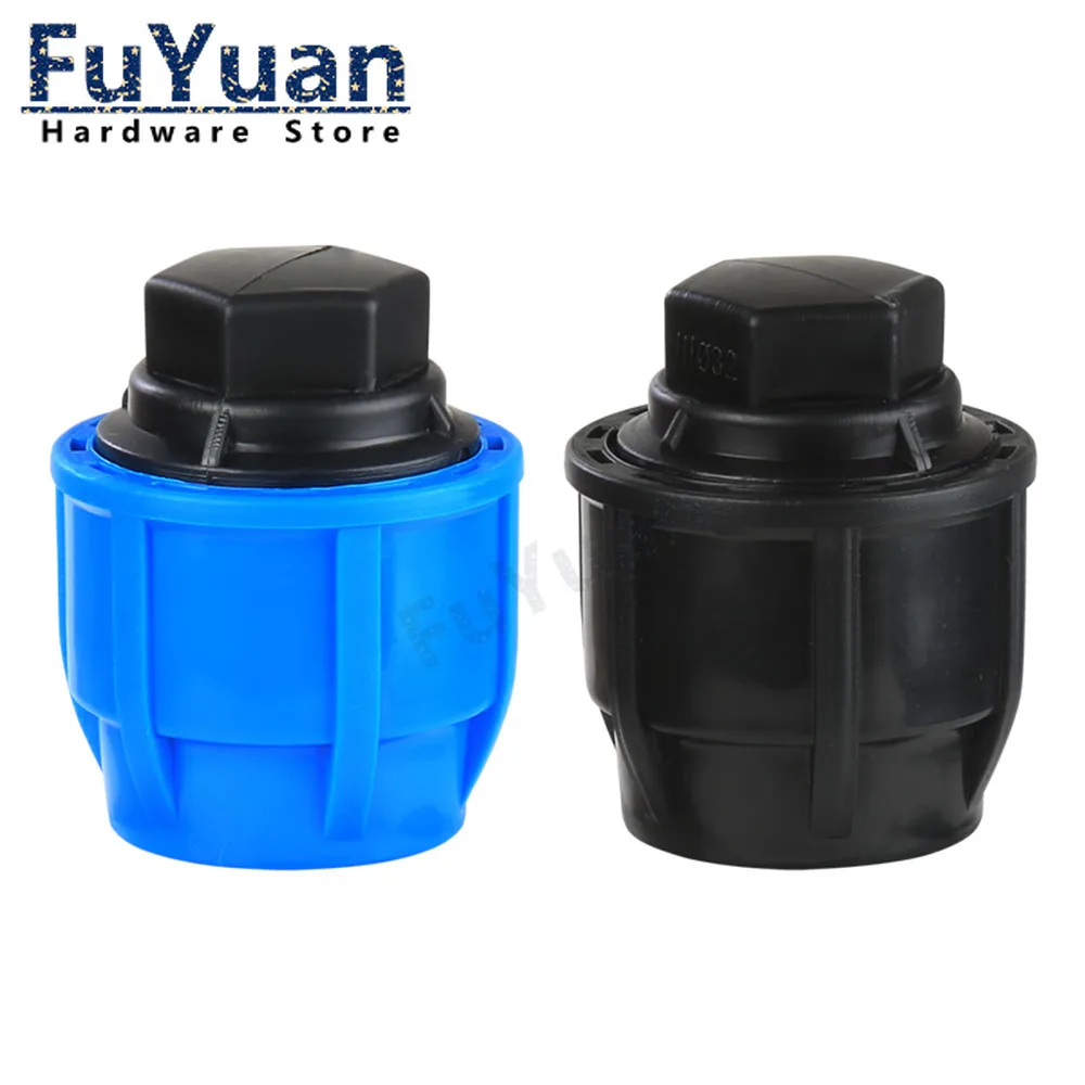 1pcs 20mm 25mm 32mm 40mm 50mm Water-saving irrigation PE tap pipe plugging fast nozzle black fast nozzle Tube connector Fittings