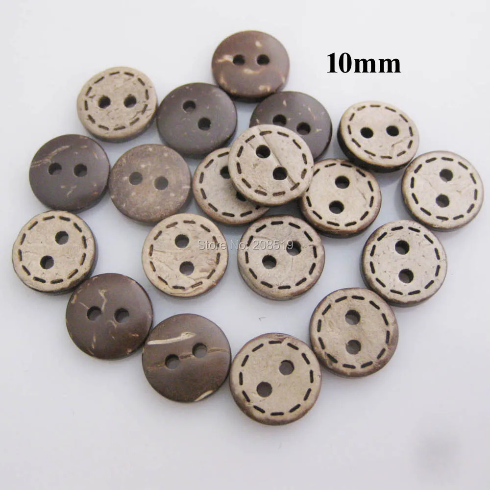 WBNNKL 10MM/15MM/20MM Round Shape Classic Natural Coconut Buttons For Garment 50Pcs Kids Shirt Sewing Accessories