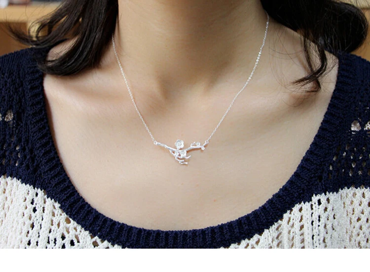 925 Sterling Silver  branches flower Necklaces & Pendants For Women High Quality Sterling-silver-jewelry