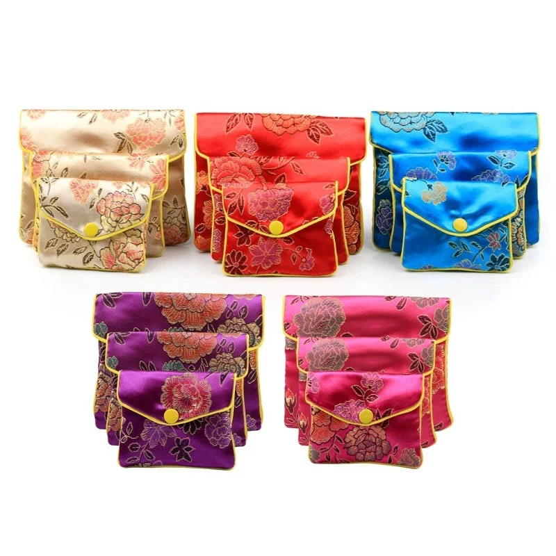 

200Pcs Jewelry Purse Silk Pouch Small Gift Bag Embroidered Coin Organizers Pocket for Women Girls Necklaces Earrings Bracelets