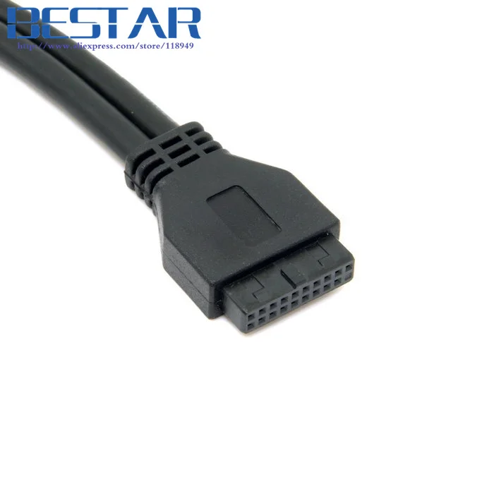 USB3.0 đen USB 3.0 Dual Cổng Nữ Vít Gắn Kết Loại để Bo Mạch Chủ 20pin Tiêu Đề Cable 20 cm 30 cm 0.2 m 0.3 m