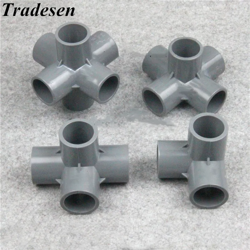 1Pcs PVC I.D20mm,25mm,32mm Three Dimensional PVC Pipe Fittings Home Garden Irrigation Frame Planting Water Tube Connectors