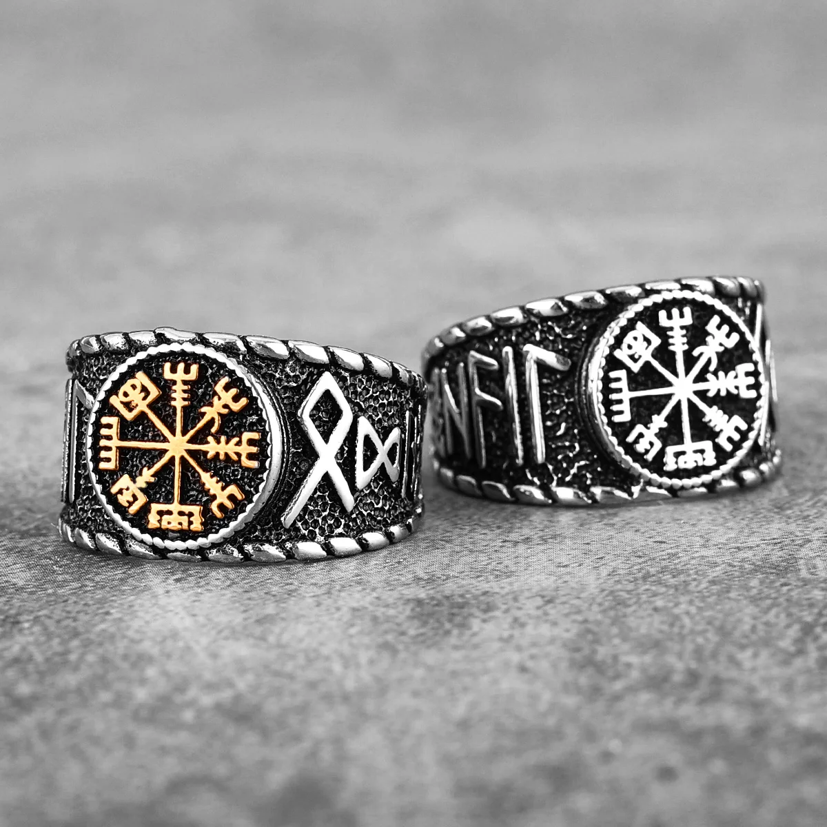 Viking Norse Mythology Odin Stainless Steel Mens Rings Punk Amulet for Male Boyfriend Biker Jewelry Creativity Gift Wholesale