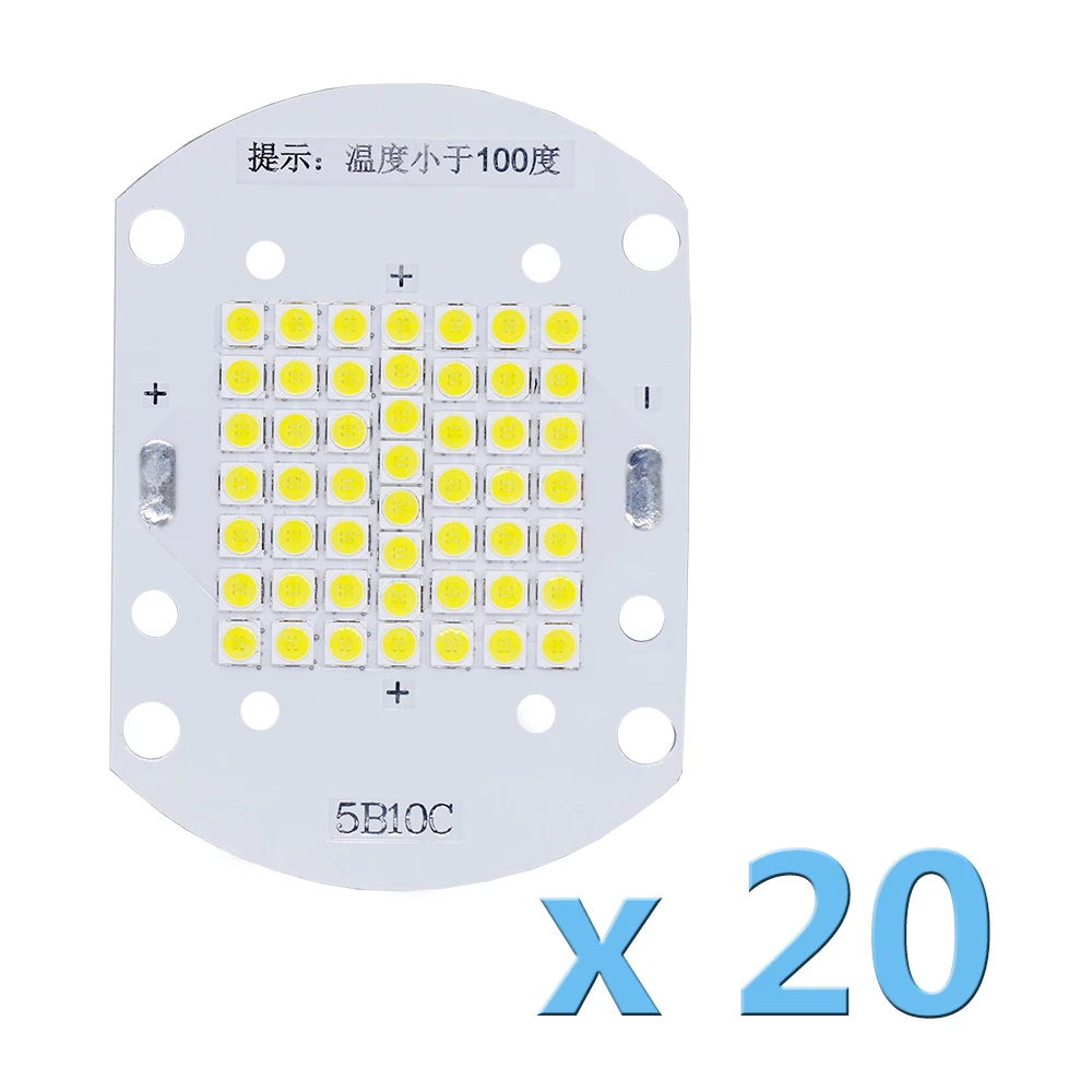 

20pcs a lot 50W High Power LED Epistar 3030 SMD diodes Chip Flood light Source 30-34V White 6500K Floodlight Spotlight Bulbs