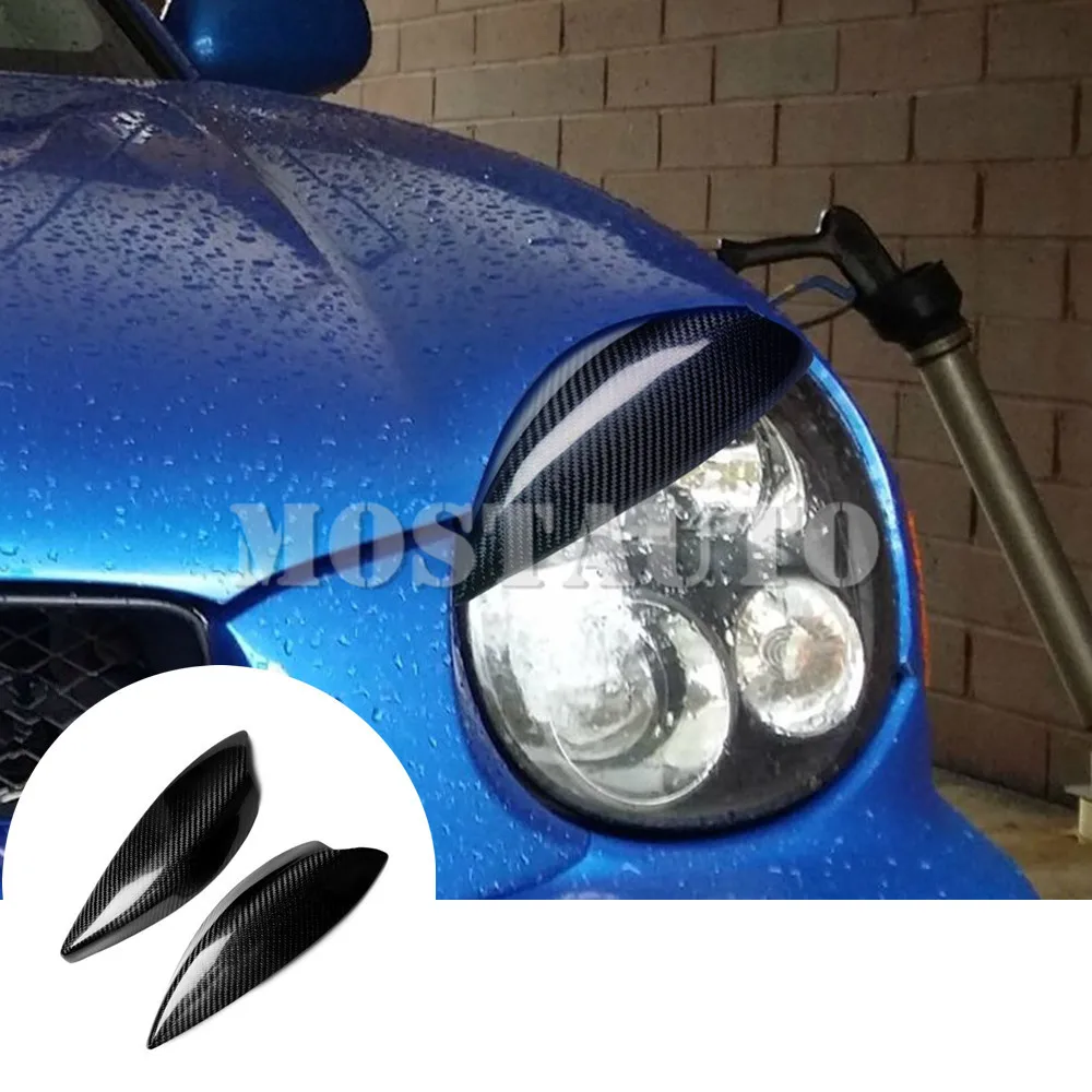 

For Subaru Impreza WRX STI Real Carbon Fiber Exterior Headlight Cover Eyelid Eyebrow Trim 2002-2003 2pcs Car Accessories