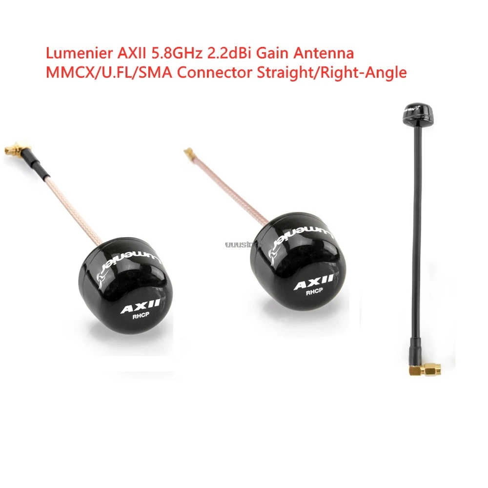 Lumenier AXII 2 5.8GHz 2.2dBi Gain RHCP FPV Antenna MMCX /U.FL/SMA Straight/Right-Angle Long Range Antenna RC Racing Drone Diy