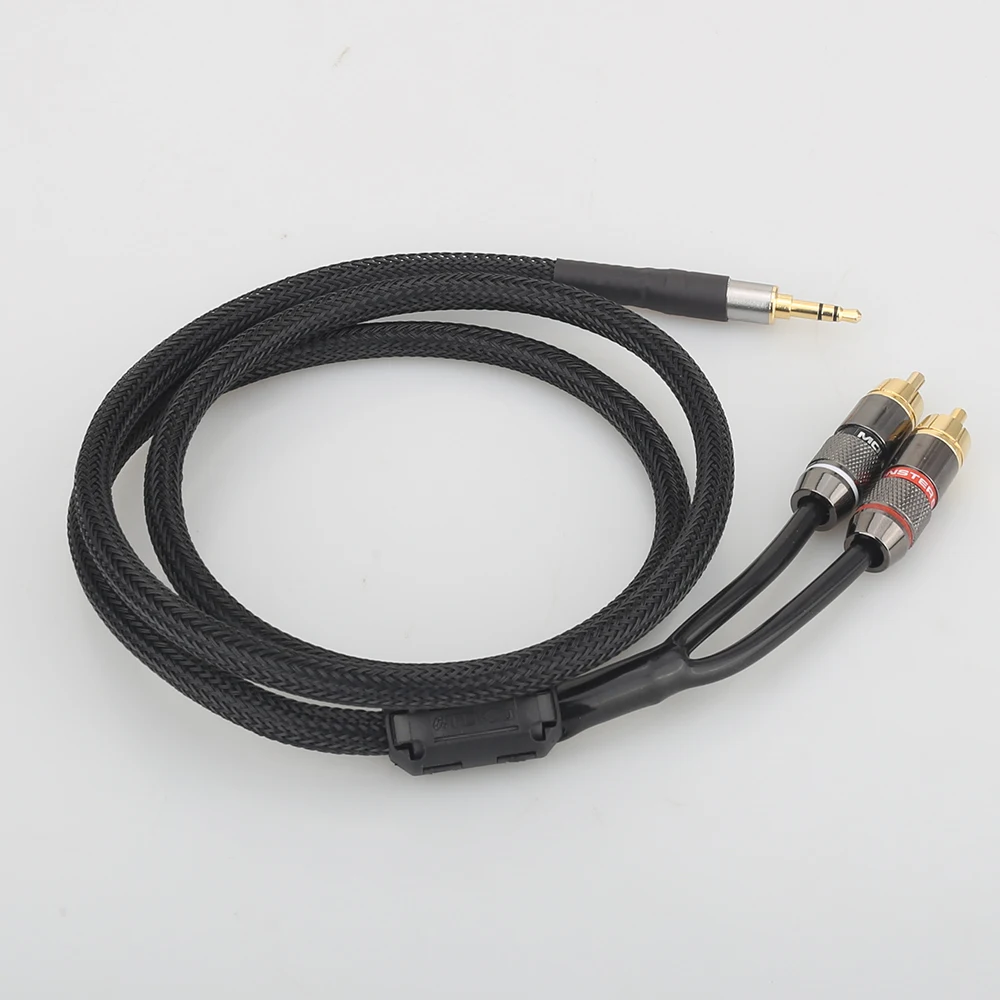 A53+XW60 HiFi cable audio RCA cable Audio signal wire plug 3.5mm straight aux plug convert two RCA plug