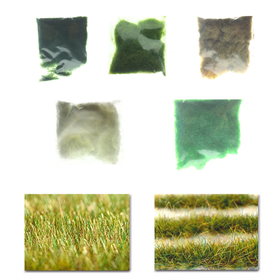 3-8MM Artificial Static Flock Grass Nylon Lawn Turft For Diorama Resign Modeling Game Hobby Terrain Scene Materials