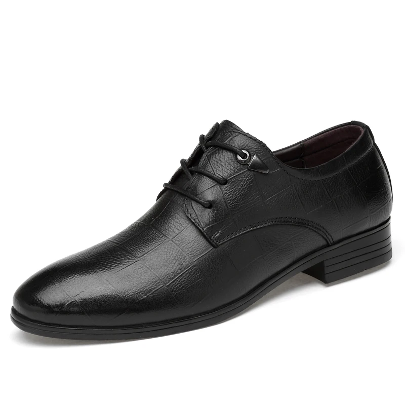 Size 35~47 Genuine leather Oxford shoes for mens Dress Shoes Fashion office Business shoes Black Leather formal shoes men shoes